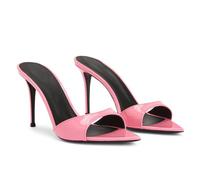 GZHMMAN High Heels Damen Spitzer Zehenbereich Offener Zehenbereich Stiletto Mules Sandalen Slingback Slip On Slipper Schuhe,Pink,45