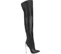 GZHMMAN High Heels Overknee-Stiefel für Damen Overknee-Stiefel Pumps Spitze Spitze Stilettoabsatz Metallabsatz Absatzhöhe 12 cm,Black,43