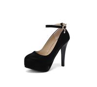 GZHMMAN Pumps Damen Spitzschuh High Heels Stiletto Heels Strass Perlen Sandalen Riemchenschnalle Absatzhöhe 13 cm Pendeln Lässig,Black,48