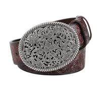 GZKDKZB Western-Gürtel aus Leder für Herren und Damen, Cowboy- und Cowgirl-Gürtel aus Leder für Jeans, großer Western-Gürtel mit gravierter Schnalle und Prägung, Schwarz, 130 cm