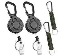 GZLCEU 2 Stk Einziehbarer Schlüsselanhänger, Einziehbarer 31 Zoll Ausweishalter mit 2 Stk Paracord Schlüsselanhänger für Büro Hause,Outdoor Aktivitäten