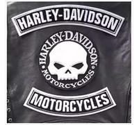 GZM Skull Willie G. Harley Davidson - Aufnäher für Weste oder Jacke, groß (3 Stück)
