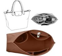 GZWY Taschen Organizer für Longchamp Tasche Damen, Felt Bag Organizer Tasche, Filz Handtaschen Organizer mit mehreren Taschen, Taschenorganizer Shopper für Longchamp Organizer (Braun, L)