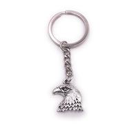 H-Customs Adler Eulenkopf Eule Schlüsselanhänger Anhänger Silber aus Metall