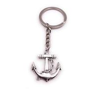 H-Customs Anker mit Kette Maritim Schiff Seefahrt Silber Schlüsselanhänger Anhänger