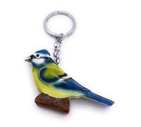 H-Customs Blaumeise Meise Vogel Blau Holz Edel Handmade Schlüsselanhänger Anhänger
