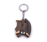 H-Customs Fledermaus Vogel schlafend Echt Holz Edel Handmade Schlüsselanhänger Anhänger