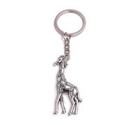 H-Customs Giraffe gefleckt Schlüsselanhänger Anhänger Silber aus Metall