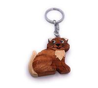 H-Customs Kätzchen Baby Katze Holz Edel Handmade Schlüsselanhänger Anhänger