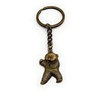 H-Customs Panda Braun Bär Grizzly Schlüsselanhänger Anhänger aus Metall bronze