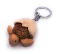 H-Customs Schildkröte aus Ei Baby Holz Edel Handmade Schlüsselanhänger Anhänger