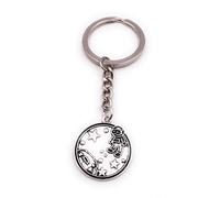 H-Customs Weltall Raumfahrer Astronaut Sterne Kreis Silber Schlüsselanhänger Anhänger