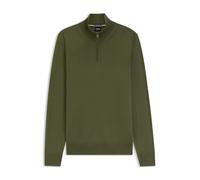 BOSS Pullover aus Merinowolle mit Reißverschluss am Kragen - Style H-Ebenji, 50565499 Olive M