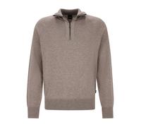 BOSS Strickpullover mit Troyerkragen aus Baumwoll-Mix - Style H-Fabio, 50570635 Hellbraun XXL