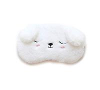 H HOMEWINS Schlafmaske Ultraweich Augenmaske aus Plüsch & Seide, Lichtblockierende Augenblende mit Gummiband, Süße Frauen Maske für Schlafen Reisen Party (Hündchen)