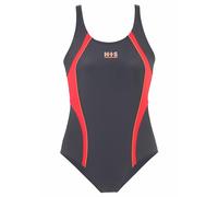 Badeanzug H.I.S, Damen, Gr. 44, N-Gr, grau (grau, orange), Polyamid, Badeanzüge, mit Kontrastdetails (795145-44) grau, orange