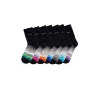 Basicsocken H.I.S, Damen, Gr. 31-34, schwarz, Baumwolle, Elasthan, Polyamid, unifarben mit Farbeinsätzen, elastisch, Socken, mit schwarzem Schaft, Topseller (427297-31) schwarz