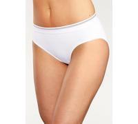 Bikinislip H.I.S, Damen, Gr. 32/34, schwarz-weiß (weiß, schwarz), Obermaterial: 95% Baumwolle, 5% Elasthan, unifarben, körpernah, Unterhosen, aus elastischer Baumwoll-Qualität (465159-32) weiß, schwar