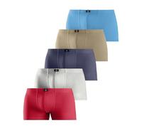 Boxer H.I.S "Boxershorts für Herren", Herren, Gr. 10 (4XL), 5 Stk., bunt (rot, blau, marine, khaki, grau, meliert), Jersey, Obermaterial: 95% Baumwolle, 5% Elasthan, unifarben, körpernah, Unterhosen,