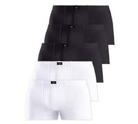 Boxer H.I.S "Boxershorts für Herren", Herren, Gr. 6L, 5 Stk., schwarz-weiß (schwarz, weiß), Jersey, Obermaterial: 95% Baumwolle, 5% Elasthan, unifarben, körpernah, Unterhosen, aus Baumwolle (378915-6)