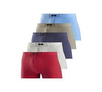 Boxer H.I.S "Boxershorts für Herren", Herren, Gr. 6 (L), bunt (rot, blau, marine, khaki, grau, meliert), Jersey, Obermaterial: 95% Baumwolle, 5% Elasthan, unifarben, normal, Unterhosen, aus Baumwolle,
