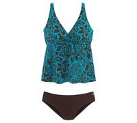 Bügel-Tankini H.I.S, Damen, Gr. 40, Cup D, grün (türkis, bedruckt), Polyamid, gemustert, Bikini-Sets, im schönen Floraldesign (352830-40) türkis, bedruckt