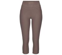 Caprihose H.I.S, Damen, Gr. 44/46, N-Gr, grau (taupe), Obermaterial: 70% Baumwolle, 25% Polyester, 5% Elasthan, unifarben, Basic, Hosen, im Schlupfhosen Style (10595651-44) taupe