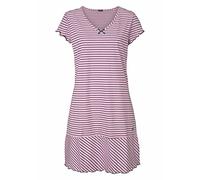 H.I.S Nachthemd, in süßem Streifenlook mit Kräuselrändern 48/50, N-Gr rosa Damen Nachtwäsche Wäsche Nachthemd 48/50, N-Gr rosa, geringelt