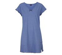 H.I.S Nachthemd, in süßem Streifenlook mit Kräuselrändern 32/34, N-Gr blau Damen Nachtwäsche Wäsche Nachthemd 32/34, N-Gr blau, geringelt