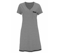 H.I.S Nachthemd, mit Spitzendetails 56/58, N-Gr schwarz Damen Nachthemd Nachtwäsche Wäsche 56/58, N-Gr schwarz, gestreift