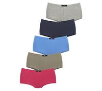 Panty H.I.S, Damen, Gr. 34, bunt (rot, marine, blau, khaki, grau, meliert), Jersey, Obermaterial: 95% Baumwolle, 5% Elasthan, unifarben, körpernah, Unterhosen Panty, aus elastischer Baumwoll-Qualität 