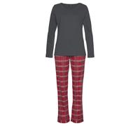 H.I.S 2 mit karierter Schlafhose (75935812-32) braun, rot, kariert