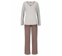 H.I.S Pyjama, mit leicht ausgestelltem Hosenbein 48/50 beige Damen Nachtwäsche Wäsche Pyjama 48/50 creme, taupe