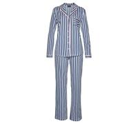 H.I.S Damen Pyjama dunkelblau-weiß-gestreift Gr.44/46