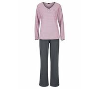 H.I.S Damen Pyjama rosa-anthrazit Gr.32/34