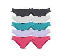 Slip H.I.S, Damen, Gr. 44, bunt (anthrazit, weiß, mint, flieder, pink), Jersey, Obermaterial: 95% Baumwolle, 5% Elasthan, unifarben, körpernah, Unterhosen Slip, aus elastischer Baumwoll-Qualität, Tops