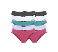 Slip H.I.S, Damen, Gr. 38, bunt (anthrazit, weiß, mint, flieder, pink), Jersey, Obermaterial: 95% Baumwolle, 5% Elasthan, unifarben, körpernah, Unterhosen Slip, aus elastischer Baumwoll-Qualität, Tops
