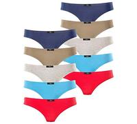 String H.I.S Gr. 38, bunt (rot, marine, blau, khaki, grau-meliert) Damen Unterhosen (642264-38) rot, marine, blau, khaki, grau-meliert