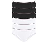Bikinislip H.I.S Gr. 52/54, schwarz-weiß (weiß, schwarz) Damen Unterhosen Bikini Slips aus elastischer Baumwoll-Qualität (465159-52)