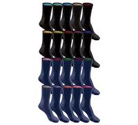 Socken H.I.S, Damen, Gr. 35-38, blau (10x schwarz, 10x marine), Baumwolle, Elasthan, Polyamid, unifarben, elastisch, Socken Socken, in praktischer Geschenkbox (668641-35) 10x schwarz, 10x marine