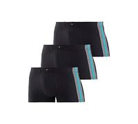 Boxer H.I.S "Boxershorts für Herren", Herren, Gr. 7 (XL), 3 Stk., schwarz, Jersey, Obermaterial: 95% Baumwolle, 5% Elasthan, unifarben, körpernah, Unterhosen, mit Colorblocking (287531-7) schwarz