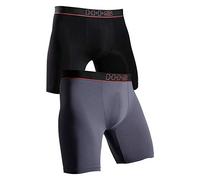 Funktionsboxer H.I.S, Herren, Gr. XXL, 2 Stk., grau (grau, schwarz), Microfaser, Obermaterial: 92% Polyamid, 8% Elasthan, unifarben, körpernah, Unterhosen, in sportiver Optik mit langem Bein in Microf