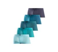 Hipster H.I.S, Herren, Gr. 6L, 5 Stk., bunt (hellblau, hellpetrol, petrol, dunkelpetrol, navy), Jersey, Obermaterial: 95% Baumwolle, 5% Elasthan, unifarben, körpernah, Unterhosen, knapp sitzende Boxer