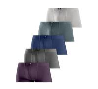 Hipster H.I.S, Herren, Gr. 6L, 5 Stk., bunt (aubergine, blau, grau, meliert, anthrazit, blau, grün), Jersey, Obermaterial: 95% Baumwolle, 5% Elasthan, unifarben, körpernah, Unterhosen, knapp sitzende 