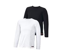 Langarmshirt H.I.S Gr. L, schwarz-weiß (weiß, schwarz) Herren Shirts H.I.S Doppelpack Unterziehshirt aus Baumwoll-Mix (721913-L)