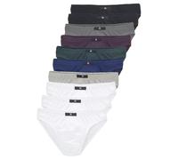 Slip H.I.S "Herren Minislip", Herren, Gr. 7 (XL), 10 Stk., bunt (weiß, grau, meliert, blau, blau, grün, aubergine, anthrazit, schwarz), Jersey, Obermaterial: 95% Baumwolle, 5% Elasthan, unifarben, kör