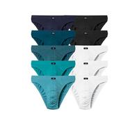 Slip H.I.S "Herren Minislip", Herren, Gr. 6L, 10 Stk., bunt (hellblau, hellpetrol, petrol, dunkelpetrol, navy, weiß, schwarz), Jersey, Obermaterial: 95% Baumwolle, 5% Elasthan, unifarben, körpernah, U