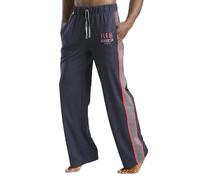 Sweathose H.I.S, Herren, Gr. 48/50 (M), N-Gr, blau (marine), Sweatware, Obermaterial: 60% Baumwolle, 40% Polyester, unifarben mit Farbeinsatz, Basic, bequem lang, Hosen, Jogginghose aus weicher Sweatw