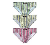 Slip H.I.S "im modischen Streifen", Herren, Gr. XL, 3 Stk., bunt (gestreift), Obermaterial: 92% Baumwolle, 8% Elasthan (LYCRA), gestreift, körpernah, Unterhosen Slip (166967-XL) gestreift