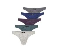 String H.I.S "Herren Unterhose", Damen, Gr. 7 (XL), 5 Stk., bunt (grau, meliert, blau, grün, aubergine, blau, anthrazit), Jersey, Obermaterial: 95% Baumwolle, 5% Elasthan, unifarben, körpernah, Unterh